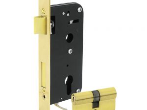 Mecanismo de embutir llave de puntos latón brillante Lock