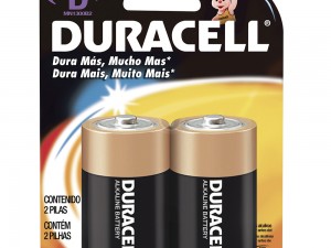 Pila alcalina marca Duracell® D con 2 piezas Surtek