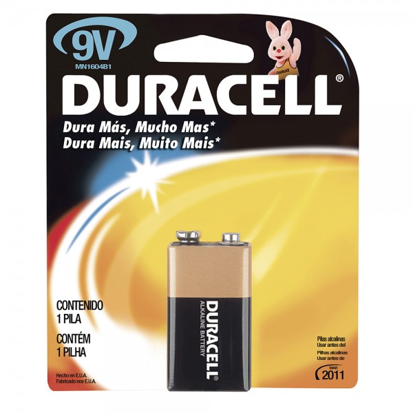 Pila alcalina marca Duracell® 9V Surtek
