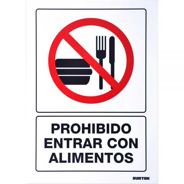 Señal "Prohibido alimentos" Surtek