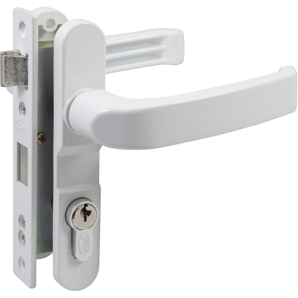 Cerradura para puerta de aluminio color blanco Lock – Home Built