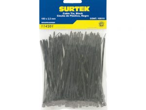 Cincho plástico 100 x 2.5mm100 piezas negro Surtek