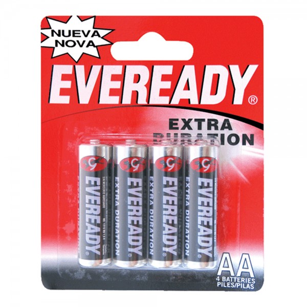 Pila alcalina marca Eveready® AA con 4 piezas Surtek