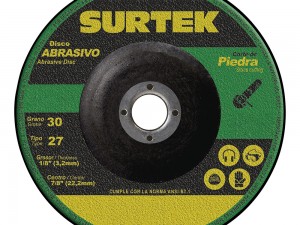Disco abrasivo tipo 27 para corte de piedra 9x1/8" Surtek