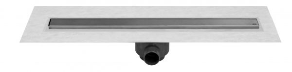 Coladera lineal con cubierta reversible de acero inoxidable (80 cm)